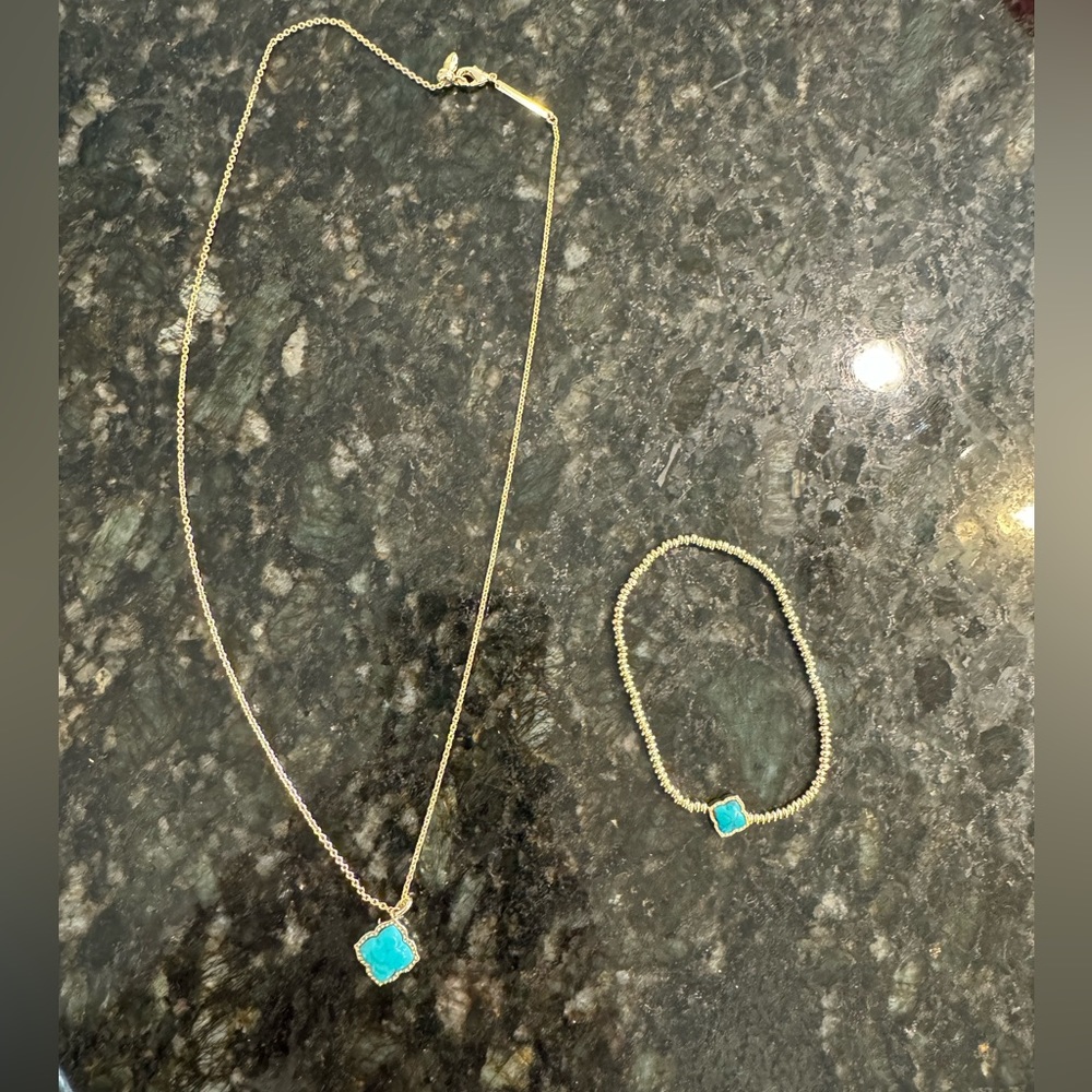 Kendra Scott Turquoise Necklace and Bracelet